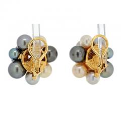  Seaman Schepps SEAMAN SCHEPPS 18K YELLOW GOLD BUBBLE MULTI COLOR PEARL AND DIAMOND EARRINGS - 3218464