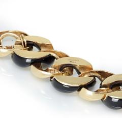  Seaman Schepps SEAMAN SCHEPPS LINK 18K YELLOW GOLD AND BLACK ONYX CURB BRACELET - 1735289