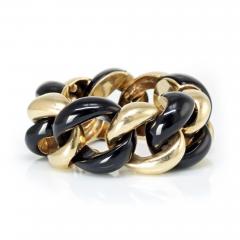  Seaman Schepps SEAMAN SCHEPPS LINK 18K YELLOW GOLD AND BLACK ONYX CURB BRACELET - 1735996