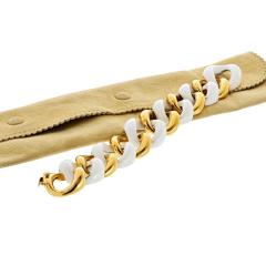  Seaman Schepps Seaman Schepps 18K YG 18K Yellow Gold White Ceramic and Gold Link Bracelet - 4406639