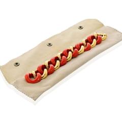  Seaman Schepps Seaman Schepps 18K Yellow Gold Coral And Gold Links 7 Inches Bracelet - 4452967