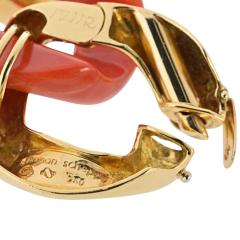  Seaman Schepps Seaman Schepps 18K Yellow Gold Coral And Gold Links 7 Inches Bracelet - 4452969