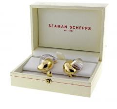  Seaman Schepps Seaman Schepps Gold and Rock Crystal Large Half Link Earrings - 1012039