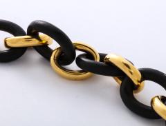  Seaman Schepps Vintage Seaman Schepps Gold and Ebony Classic Petit Link Bracelet - 1012203