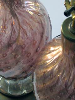  Seguso A Good Quality Pair of Murano Seguso Mid Century Aubergine Glass Lamps - 529462