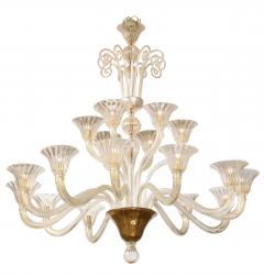  Seguso A Pair of Monumental 18 Light Murano Glass Chandeliers - 730777