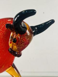  Seguso BEAUTIFUL MID CENTURY RED BLACK GOLD MURANO GLASS BULL - 3320353