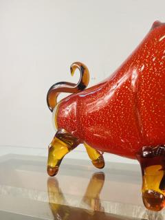  Seguso BEAUTIFUL MID CENTURY RED BLACK GOLD MURANO GLASS BULL - 3320357