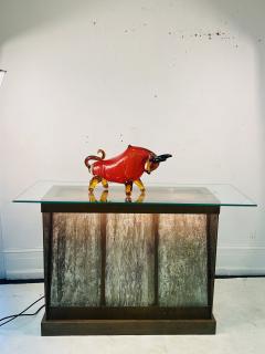  Seguso BEAUTIFUL MID CENTURY RED BLACK GOLD MURANO GLASS BULL - 3320361