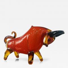  Seguso BEAUTIFUL MID CENTURY RED BLACK GOLD MURANO GLASS BULL - 3333641