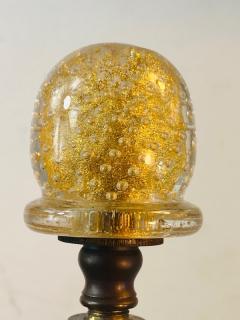 Seguso BEAUTIFUL MODERNIST PAIR OF SEGUSO GOLD BUBBLE BALL AND COLUMN MURANO LAMPS - 1531001