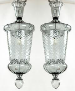  Seguso Large Venetian Grey Blown Lantern By Seguso 3 Available UL Certified - 3491114