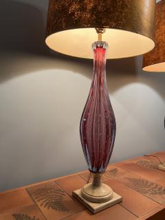  Seguso MID CENTURY PAIR OF AMETHYST MURANO LAMPS BY SEGUSO - 2893848