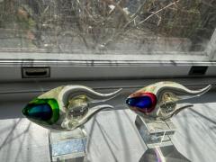  Seguso MODERNIST MURANO GLASS FISH BOOKENDS - 2440926