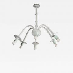  Seguso Mid Century 6 Arm Handblown White Jade Murano Scavo Glass Chandelier by Seguso - 3527422