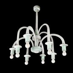  Seguso Mid Century 8 Arm Curved Hand Blown Murano Scavo Glass Chandelier by Seguso - 3523509