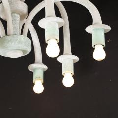  Seguso Mid Century 8 Arm Curved Hand Blown Murano Scavo Glass Chandelier by Seguso - 3523547