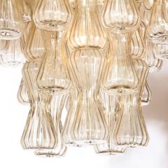  Seguso Mid Century Hourglass Chandelier in Hand Blown Champagne Murano Glass by Seguso - 2946388