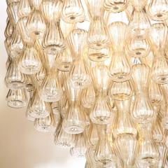  Seguso Mid Century Hourglass Chandelier in Hand Blown Champagne Murano Glass by Seguso - 2946399