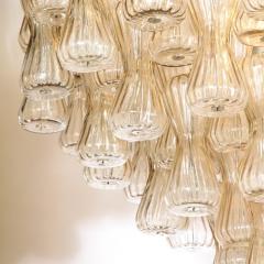  Seguso Mid Century Hourglass Chandelier in Hand Blown Champagne Murano Glass by Seguso - 2946501