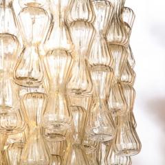  Seguso Mid Century Hourglass Chandelier in Hand Blown Champagne Murano Glass by Seguso - 2946676