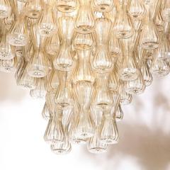  Seguso Mid Century Hourglass Chandelier in Hand Blown Champagne Murano Glass by Seguso - 2946803