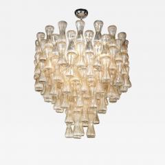  Seguso Mid Century Hourglass Chandelier in Hand Blown Champagne Murano Glass by Seguso - 2951866