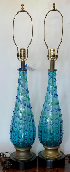  Seguso Mid Century Modern Murano Italian Art Glass Table Lamps - 1885041