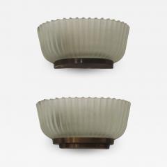  Seguso Mid Century Modern by Archimede Seguso Couple of Italian Wall Lamps Sconces - 3236078