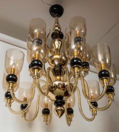 Seguso Modern Italian Murano Two Tier Fifteen Arm Uplight Chandelier By Seguso - 3196795