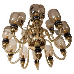  Seguso Modern Italian Murano Two Tier Fifteen Arm Uplight Chandelier By Seguso - 3196798