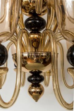  Seguso Modern Italian Murano Two Tier Fifteen Arm Uplight Chandelier By Seguso - 3196799