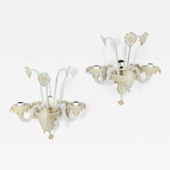  Seguso Murano Seguso Floral Wall Sconces Pair - 3139609