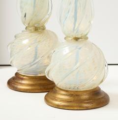  Seguso Pair of Opalescent Murano Glass Lamps by Seguso  - 2083080