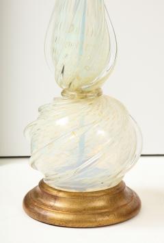  Seguso Pair of Opalescent Murano Glass Lamps by Seguso  - 2083081