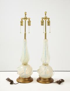  Seguso Pair of Opalescent Murano Glass Lamps by Seguso  - 2083086