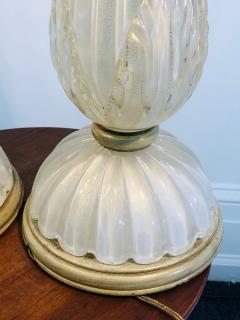  Seguso Pair of Seguso Handblown Glass Murano Lamps - 1011111