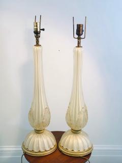  Seguso Pair of Seguso Handblown Glass Murano Lamps - 1011115