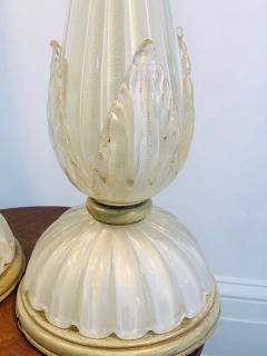  Seguso Pair of Seguso Handblown Glass Murano Lamps - 1011116