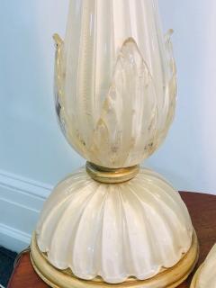  Seguso Pair of Seguso Handblown Glass Murano Lamps - 1011117