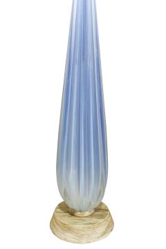  Seguso Seguso Blue Channeled Glass Table Lamp 1950s - 299359