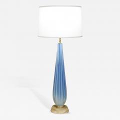  Seguso Seguso Blue Channeled Glass Table Lamp 1950s - 300476