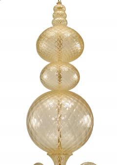  Seguso Seguso Italian Murano Gold Dusted Glass Ballotton Chandelier - 1440193