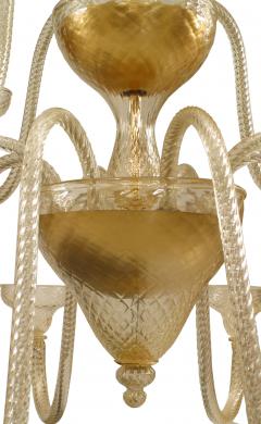  Seguso Seguso Italian Murano Gold Dusted Glass Ballotton Chandelier - 1440195