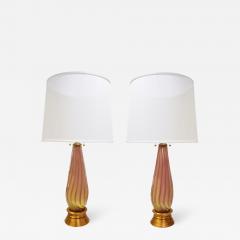  Seguso Seguso Pair Of Exquisite Hand Blown Glass Table Lamps 1950s - 1473158
