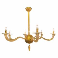  Seguso Seguso Vetri d Arte Italian Modern Handblown Murano Gold Glass 6 Arm Stellare Chandelier Seguso - 4272673