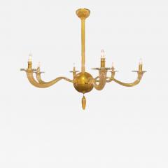  Seguso Seguso Vetri d Arte Italian Modern Handblown Murano Gold Glass 6 Arm Stellare Chandelier Seguso - 4279138