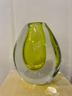  Seguso Seguso Vetri d Arte Large Seguso Vetri dArte Citron and Clear Murano Vase by Flavio Poli - 4636866