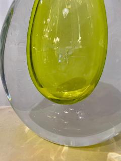  Seguso Seguso Vetri d Arte Large Seguso Vetri dArte Citron and Clear Murano Vase by Flavio Poli - 4636870