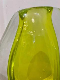  Seguso Seguso Vetri d Arte Large Seguso Vetri dArte Citron and Clear Murano Vase by Flavio Poli - 4636919